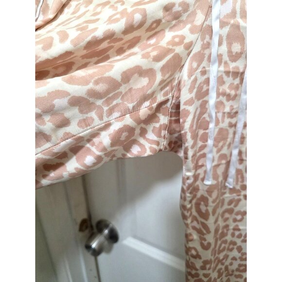 Victorias Secret Womens Peach Leopard Print Pajama Pants M Soft Drawstring Waist - Picture 3 of 8